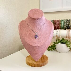 Stainless Steel Natural Amethyst Necklace